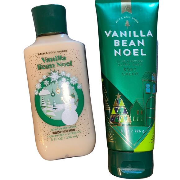 Bath and Body Works Vanilla Bean Noel Body Cream and Lotion 8oz each NEW - Picture 1 of 3